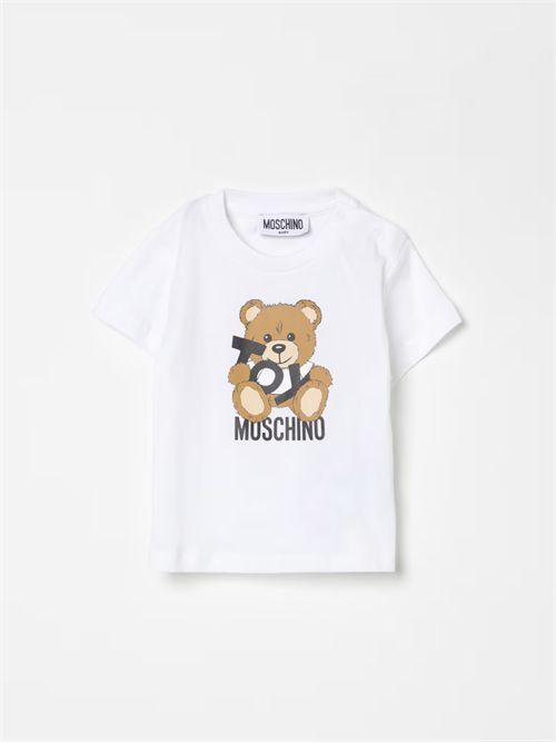 T-shirt in cotone con stampa Teddy Moschino MOSCHINO KIDS | MNM047LAA03/10101